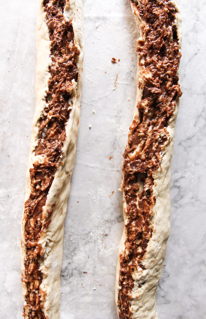 Banana Brioche Babka with Chocolate Hazelnut