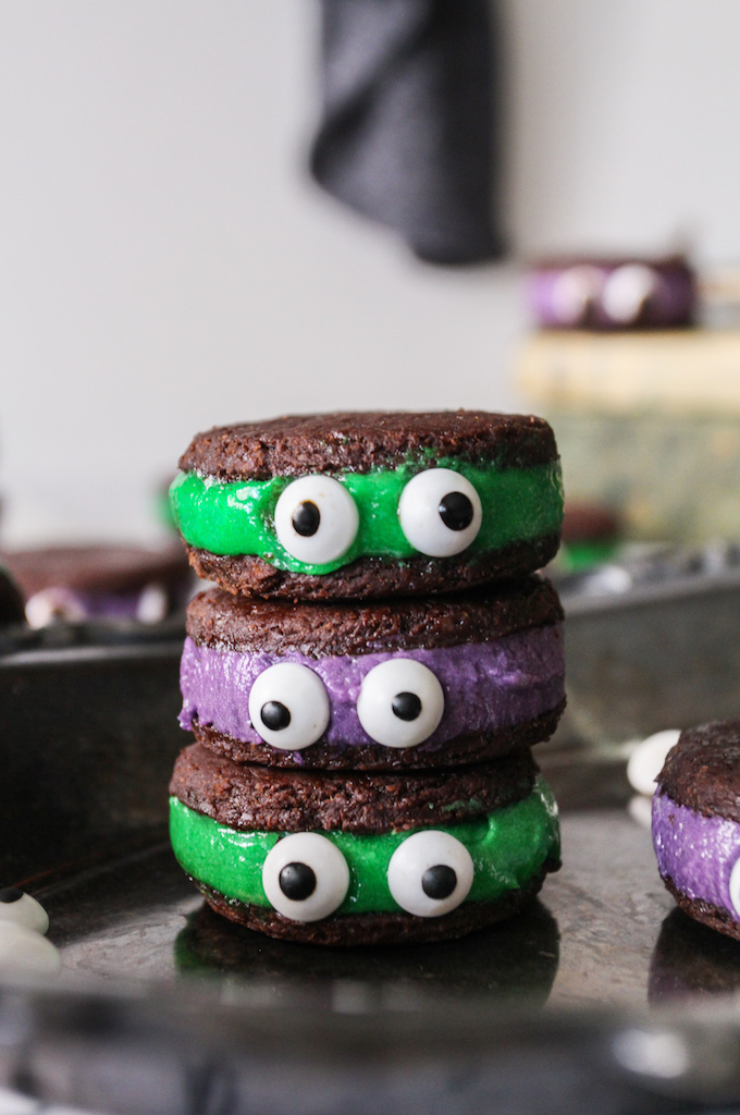 Vegan Halloween Monster Oreos